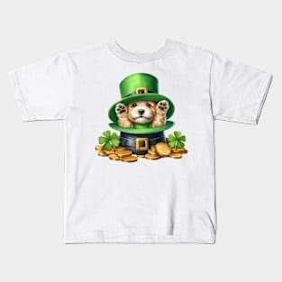 Dog Hat for Patrick's Day Kids T-Shirt